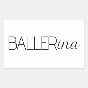 "Baller" Balletttänzerin Rechteckiger Aufkleber