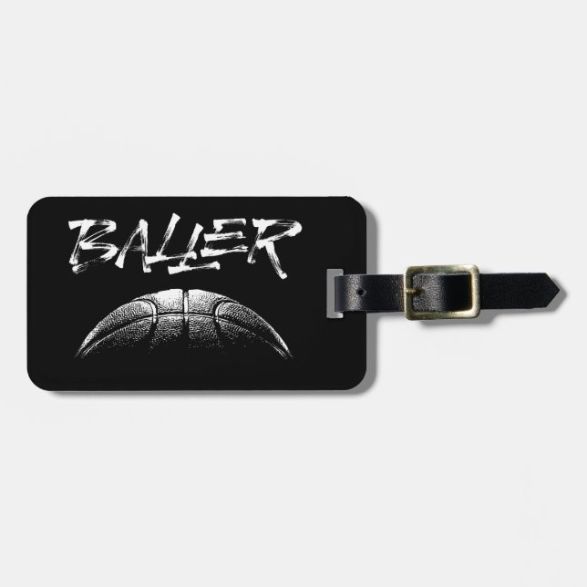 Baller (Basketball) Gepäckanhänger (Vorderseite horizontal)