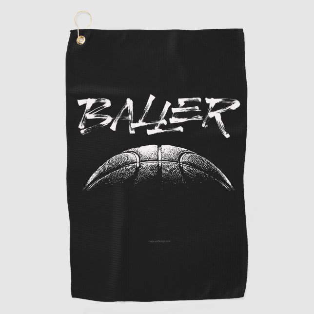 Baller (Basketball) Golfhandtuch (Vorderseite)