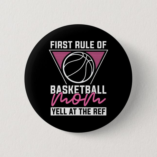 Baller Mother Hooping Bball - Hoops Player Basketb Button (Vorderseite)