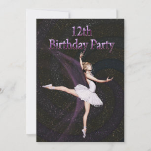 Ballerina 12e invitation à la fête d'anniversaire