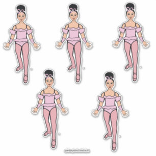 Ballerina 14" x 14" Stickers Vinyl Coupé sur mesur