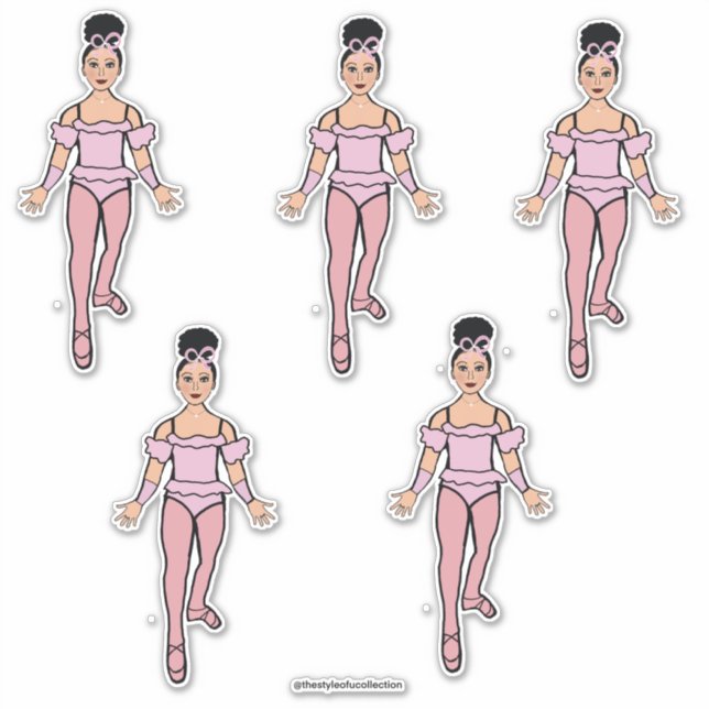 Ballerina 14" x 14" Stickers Vinyl Coupé sur mesur (Devant)