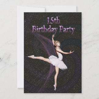 Ballerina-15. Geburtstags-Party Einladung