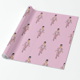 Ballerina 30" x 2,5 m glänzendes Wrapping Paper #2 Geschenkpapier