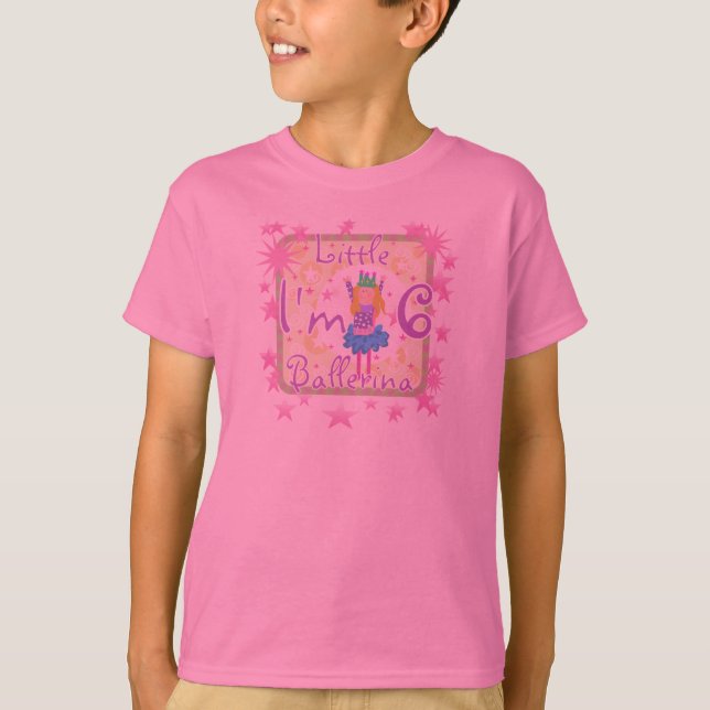 Ballerina-6. Geburtstag T-Shirt (Vorderseite)