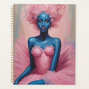 Ballerina à peau bleue en Tutu rose