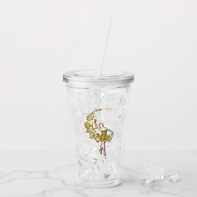 Ballerina Acrylic Tumbler Fire Ballet Dancer Acryltrinkbecher (Rückseite Ice)