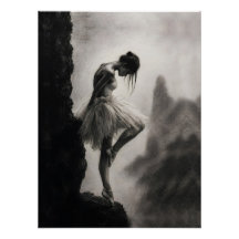 Ballerina am Klippenrand Monochrome Dramatische Ku