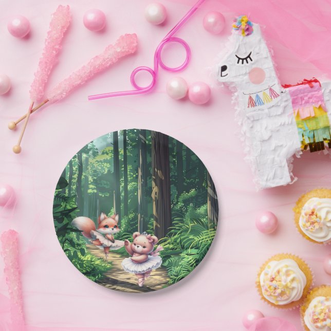 Ballerina animals pappteller (Party)