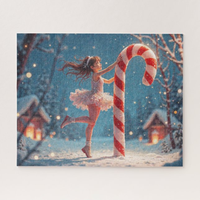 Ballerina Anime Girl & Candy Cane Weihnachten (Horizontal)