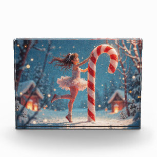Ballerina Anime Girl & Candy Cane Weihnachten Fotoblock