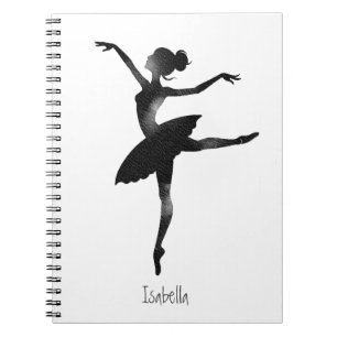 Ballerina Aquarell stilvoll schick Kohle Notizblock