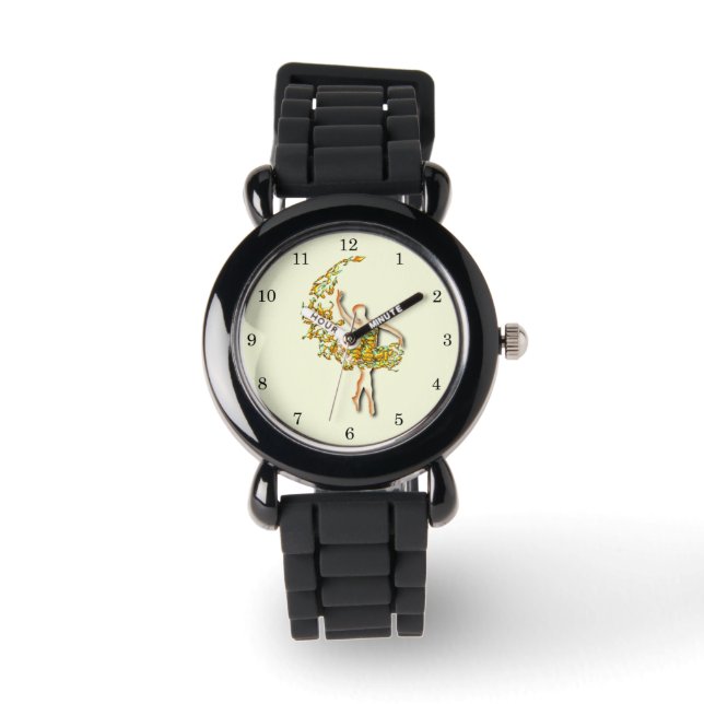 Ballerina Art Fire Dance - Ballet Dancer Zeichnend Armbanduhr (Vorderseite)