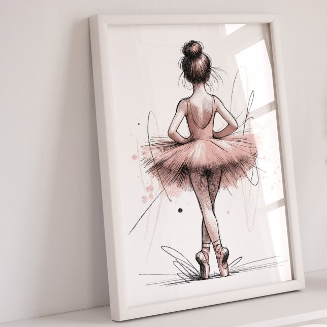 Ballerina Art Print | Dekor des Kinderzimmers Ball Poster (Ballerina Art Print)