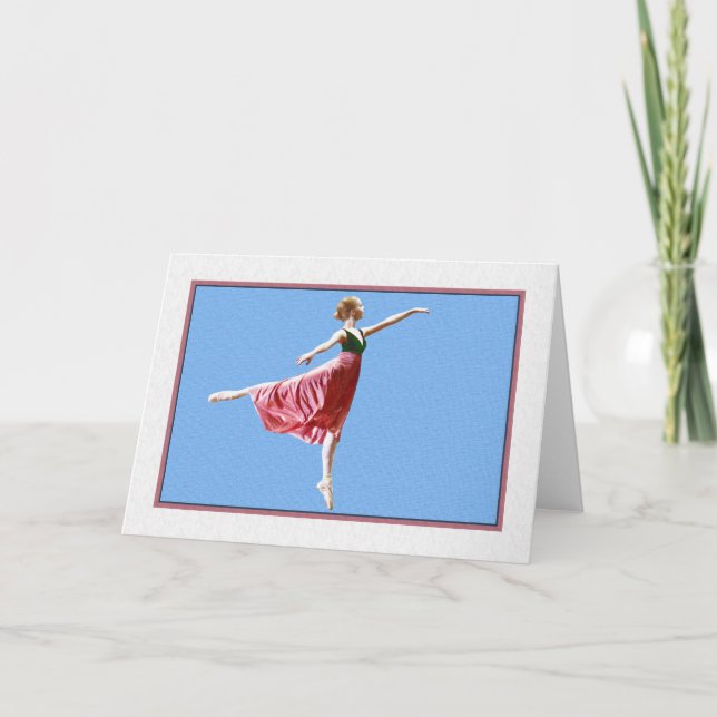 Ballerina auf Blue Blank Note oder Grußkarte Karte (Vorderseite)