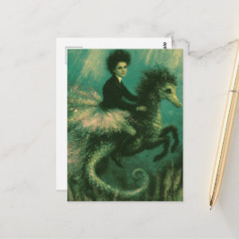 Ballerina auf ihrem Seepferd Postkarte