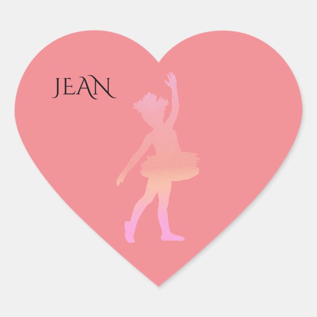Ballerina autocollant avec nom personnalisé. (Devant)