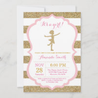 Ballerina Baby Dusche Rosa und Gold Glitzer