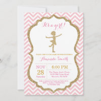 Ballerina Baby Dusche Rosa und Gold Glitzer