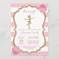 Ballerina Baby Dusche Rosa und Gold Glitzer