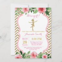 Ballerina Baby Dusche Rosa und Gold Glitzer
