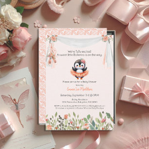 Ballerina Baby Mädchen-Shower Tutu Eleganter Pingu Einladung