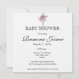 Ballerina Baby Shower Einladung