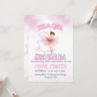 Ballerina Baby Shower Invatation Einladung