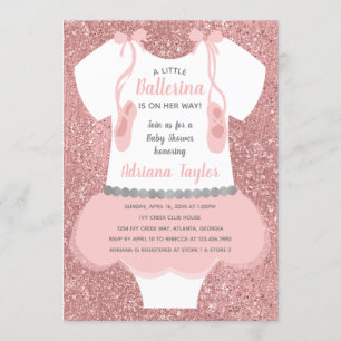 Ballerina-Babyparty-Einladung, rosa Einladung