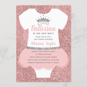 Ballerina-Babyparty-Einladung, rosa Einladung