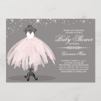 Ballerina-Babypartyeinladung, Ballettröckchen Einladung