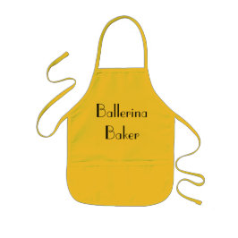 Ballerina-Bäcker-schrullige gelbe u. schwarze Kinderschürze