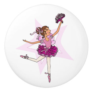 Ballerina ballet art rose poignée de porte