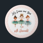 Ballerina Ballet Birthday Girl Button<br><div class="desc">Niedliche Aquarellfarben Ballerina Geburtstagskarte. Kinderballerina Geburtstagsthema. Einfach zu personalisieren.</div>