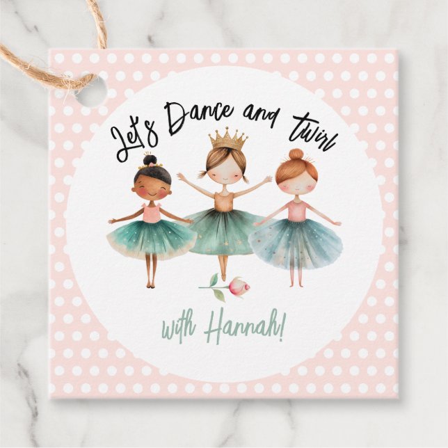 Ballerina Ballet Birthday Girl Geschenkanhänger (Vorderseite)