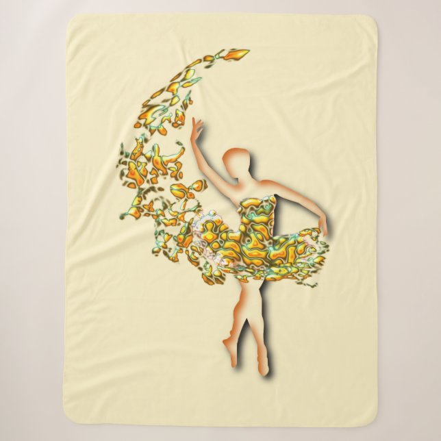 Ballerina Ballet Dancer Girl Sherpa Blanket Sherpadecke (Vorderseite)