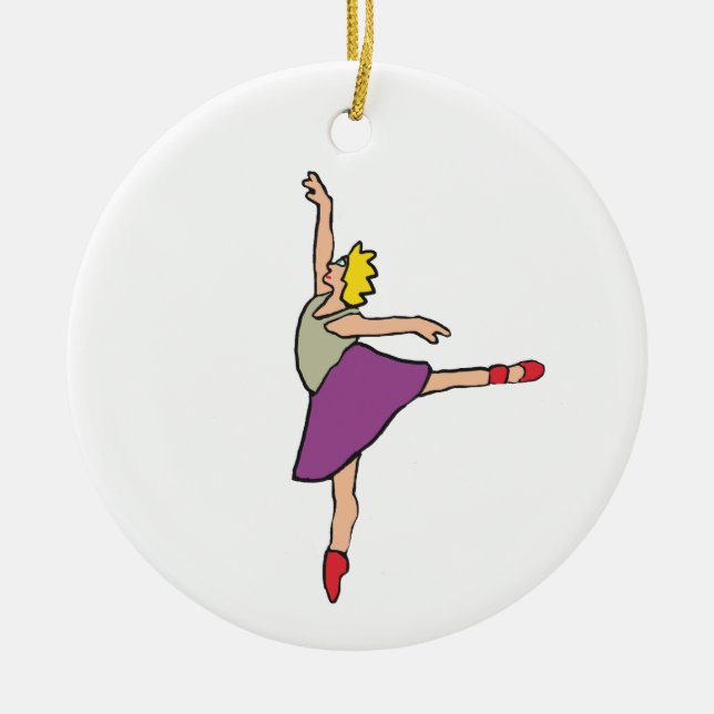 Ballerina Ballet Dancer Keramik Ornament (Vorne)