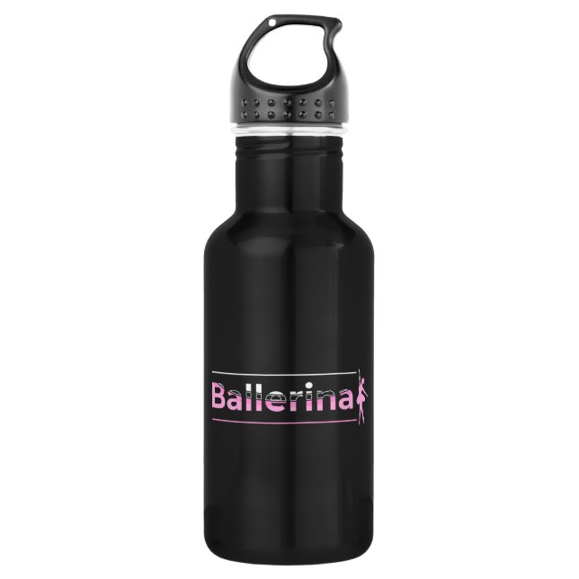 Ballerina - Ballet Dancer Minimalistische Art Edelstahlflasche (Vorderseite)