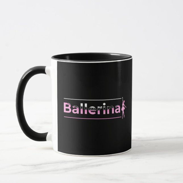 Ballerina - Ballet Dancer Minimalistische Art Tasse (Links)