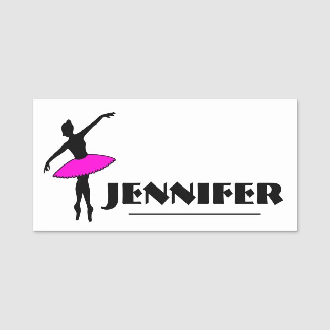 Ballerina Ballet Dancer Tanzstudio Lehrer Namensschild (Vorderseite)