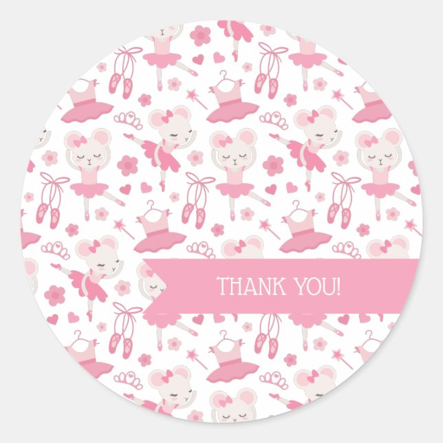 Ballerina Ballet Danse Sticker rose (Devant)