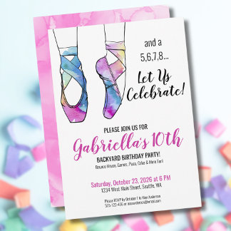 Ballerina Ballet Geburtstagsparty Einladung