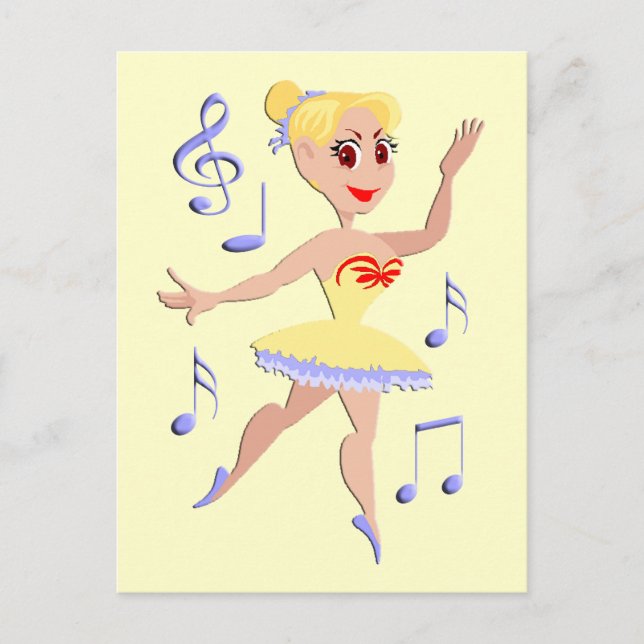 Ballerina Ballet Music Postkarte (Vorderseite)