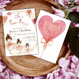 Ballerina Ballet Tutu 2. Girl Birthday Party Einladung