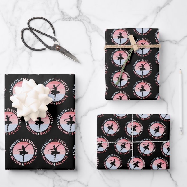 Ballerina Ballett Dancer - Mindset Values Geschenkpapier Set (Vorderseite)