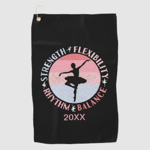 Ballerina Ballett Dancer - Mindset Values Golfhandtuch