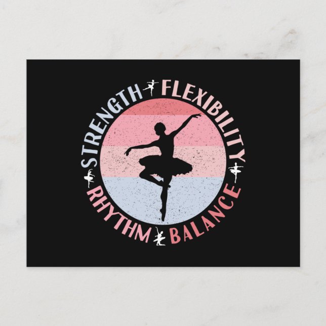 Ballerina Ballett Dancer - Mindset Values Postkarte (Vorderseite)