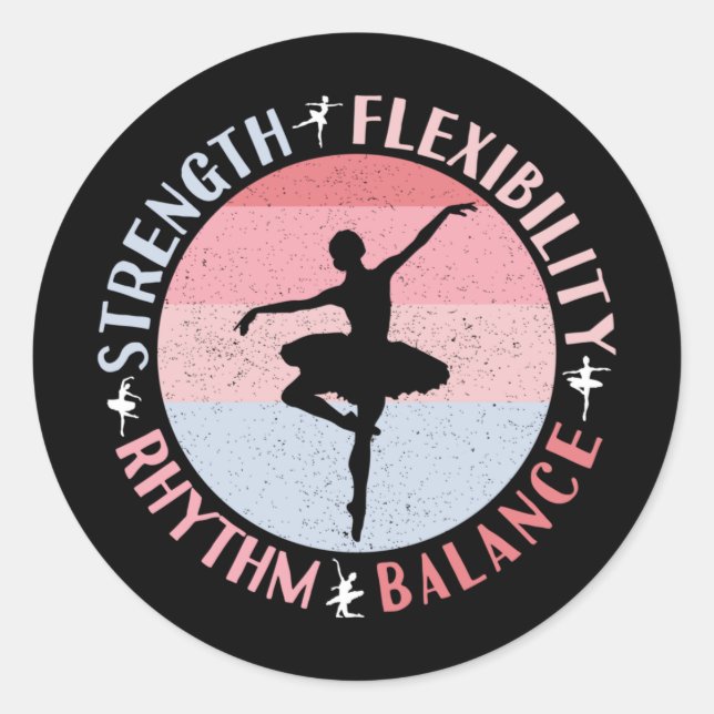 Ballerina Ballett Dancer - Mindset Values Runder Aufkleber (Vorderseite)