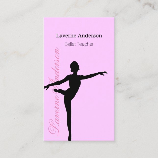 Ballerina-Ballett-Lehrer-Tanz-Studio Visitenkarte (Vorderseite)